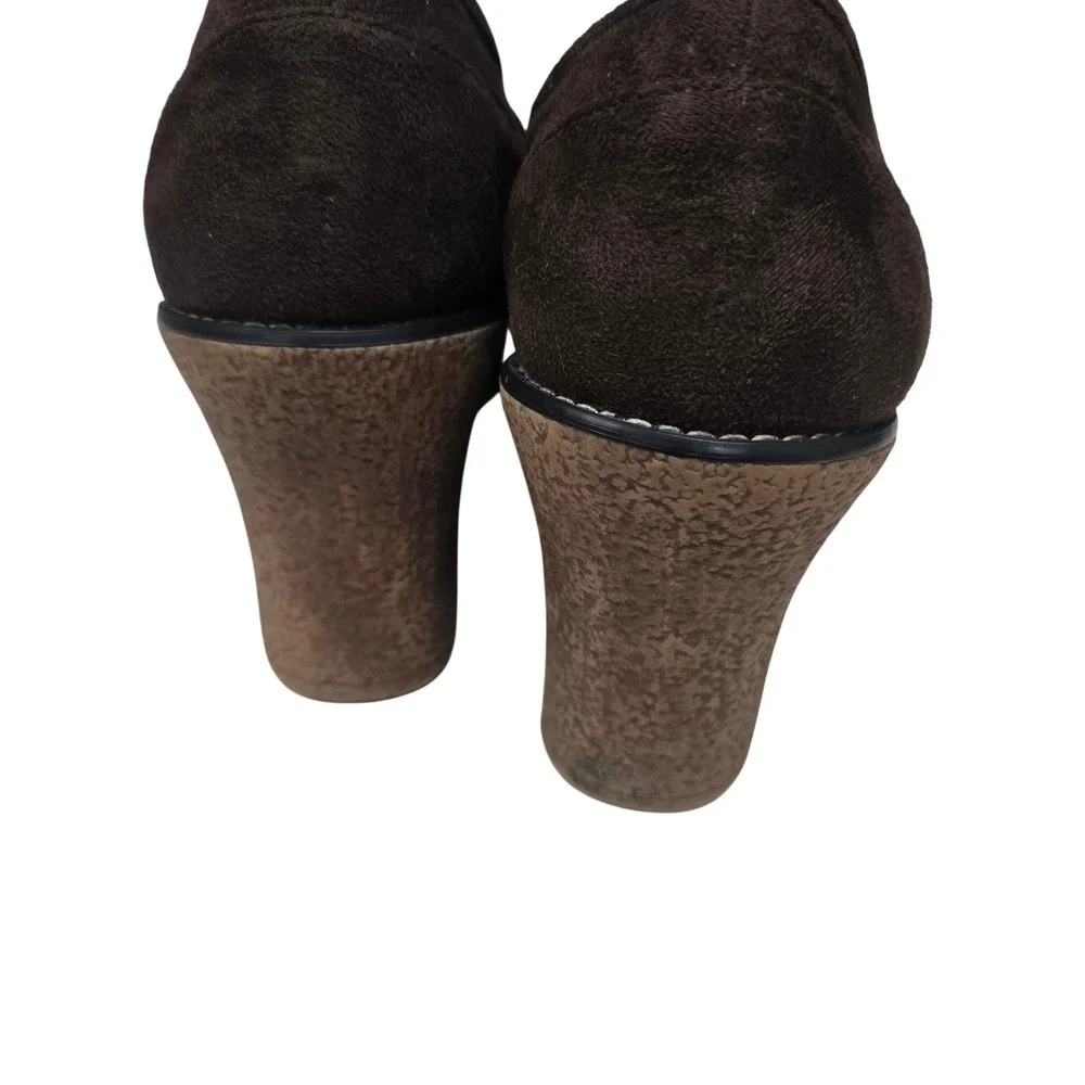 Lower East Side Brown Wedge Loafers Preppy Y2K‎ Chunky Buckle Shoes Womens 8.5W